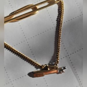 VTG Gold Silver Tone Tie Clip Golf Bag Charm Men's